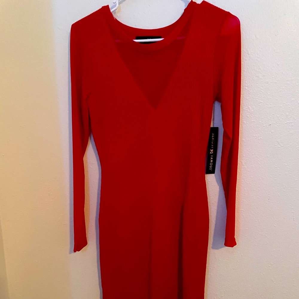 NWT red long sleeve dress
